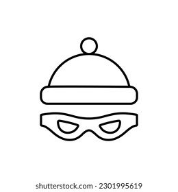 Thief line icon, hacker, intruders logo vector