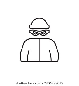 Thief line icon, hacker, intruders logo vector