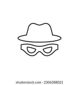 Thief line icon, hacker, intruders logo vector