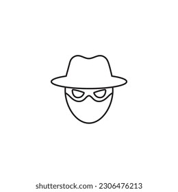 Thief line icon, hacker, intruders logo vector