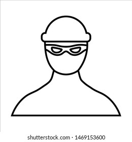 Thief line icon, logo isolated on white background