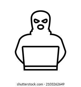Icono de línea del ladrón, logotipo vectorial aislado en fondo blanco