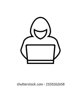 Thief line icon, vector logo isolated on white background