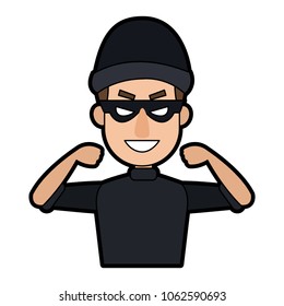 Thief man cartoon
