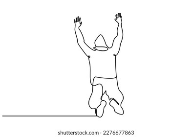 thief man guilty murderer gets down on his knees surrenders he raises his hands