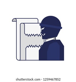 thief man with paper receipt