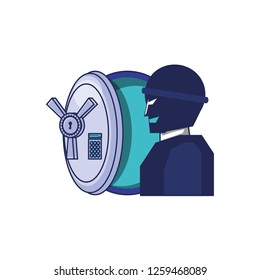 thief man with safe box security