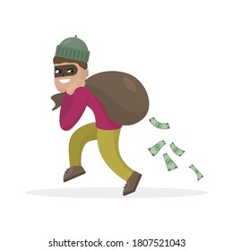 Thief Mask Bag Full Money Vector Stock Vector (Royalty Free) 1807521043 ...