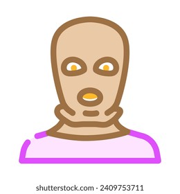 thief mask face color icon vector. thief mask face sign. isolated symbol illustration