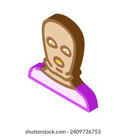 thief mask face isometric icon vector. thief mask face sign. isolated symbol illustration