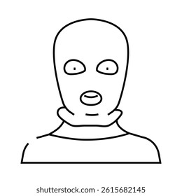 thief mask face line icon vector. thief mask face sign. isolated contour symbol black illustration