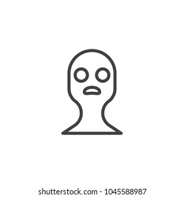 Thief mask outline icon. linear style sign for mobile concept and web design. Robber criminal simple line vector icon. Symbol, logo illustration. Pixel perfect vector graphics