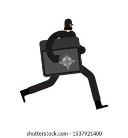  Thief and money vault. Criminal vector illustration