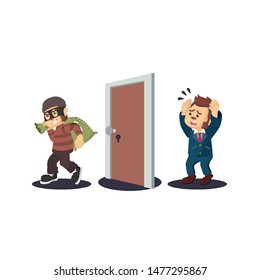 thief monkey managed to steal vector illustration