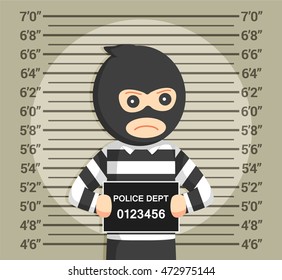 thief with mugshot background