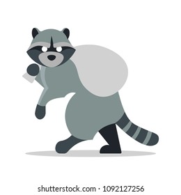 Thief Raccoon Vector Flat Illustration Stock Vector (Royalty Free ...