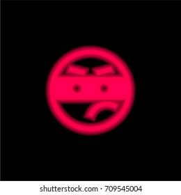 Thief red glowing neon ui ux icon. Glowing sign logo vector