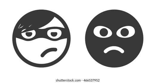 Thief and robber emoticon set.