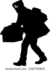 Thief silhouette illustration vector design.