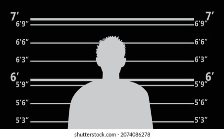 Thief silhouette mugshot. vector illustration