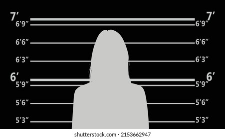 Mugshot con silueta de ladrón. ilustración vectorial