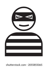 thief simple avatar, black and white, vector illustration