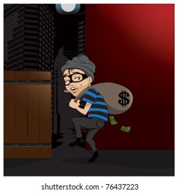 Thief sneaking in the night