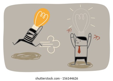 thief steal business man idea concept