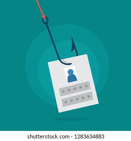 Thief steal personal data with password. Cyber crime and hacking concept. Data privacy in danger. Isolated vector illustration in cartoon style