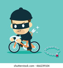 thief stealing bicycle