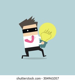  Thief stealing idea businessman