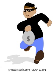 Thief with stolen bag