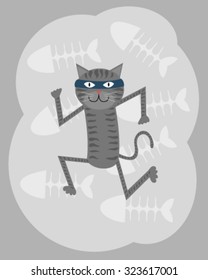 thief tabby cat funny