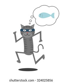 Thief tabby cat thinking
