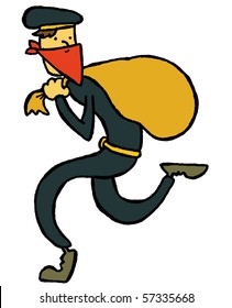 thief tiptoeing