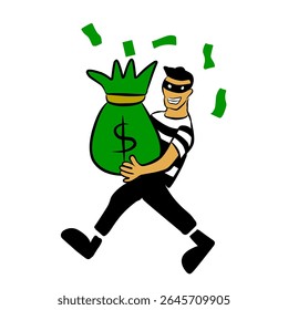 Arte vectorial del ladrón, iconos y gráficos 