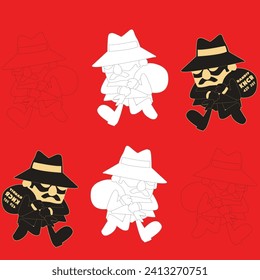 Carácter vector ladrón. Pequeña ilustración. icono de corruptor
