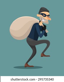 Thief Vector Flat Illustration