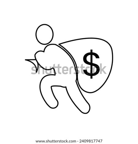 Thief vector icon. Thief, Bandit symbol flat vector sign isolated on white background. Simple vector illustration for graphic and web design.