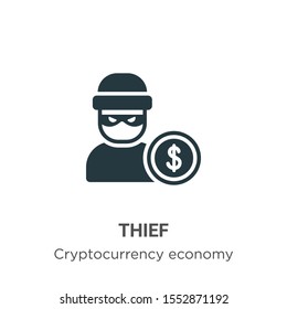 Thief vector icon on white background. Flat vector thief icon symbol sign from modern blockchain collection for mobile concept and web apps design.