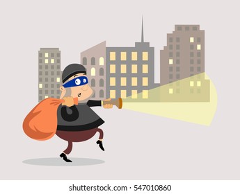 Thief. Vector illustration.