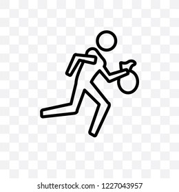 Thief vector linear icon isolated on transparent background, Thief transparency concept can be used for web and mobile