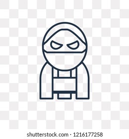Thief vector outline icon isolated on transparent background, high quality linear Thief transparency concept can be used web and mobile
