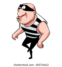 Thief are walking and looking for something to steal, vector art and illustration.