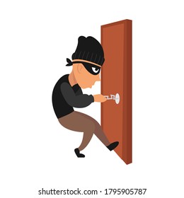 Thief when stealing mascot design illustration pose