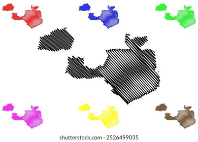 Thierstein District (Switzerland, Swiss Confederation, Canton of Solothurn or Soleure) map vector illustration, scribble sketch Bezirk Thierstein map