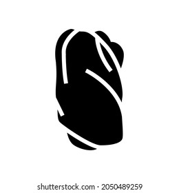 thigh boneless chicken glyph icon vector. thigh boneless chicken sign. isolated contour symbol black illustration