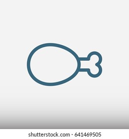 thigh chicken vector flat pictograph line icon stock design illustration