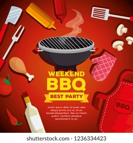 thigh grill with bbq preparation and sauces