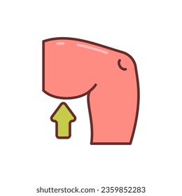 Thigh icon in vector. Illustration